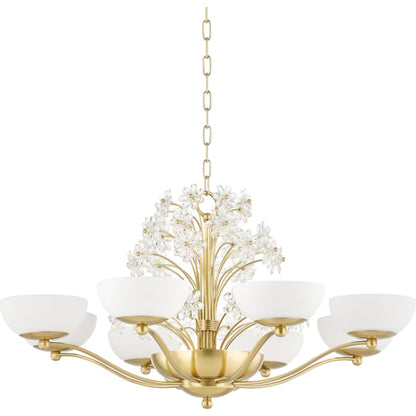 Beaumont Chandelier by Hudson Valley. Made from brass in a transitional style.