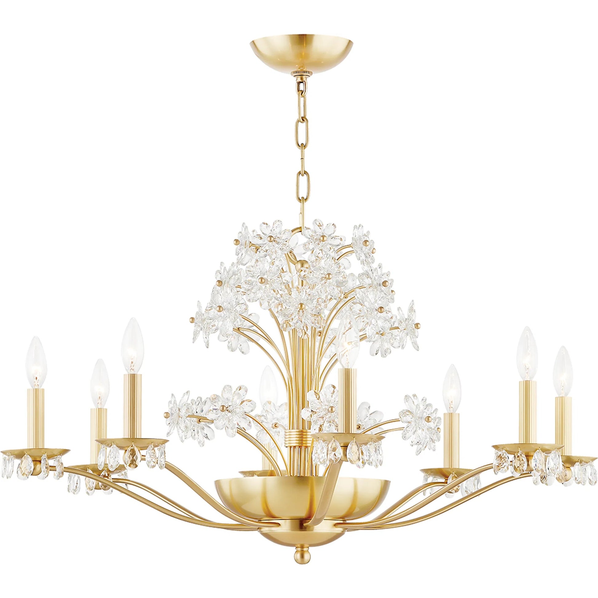Beaumont Chandelier by Hudson Valley. Made from brass in a transitional style.