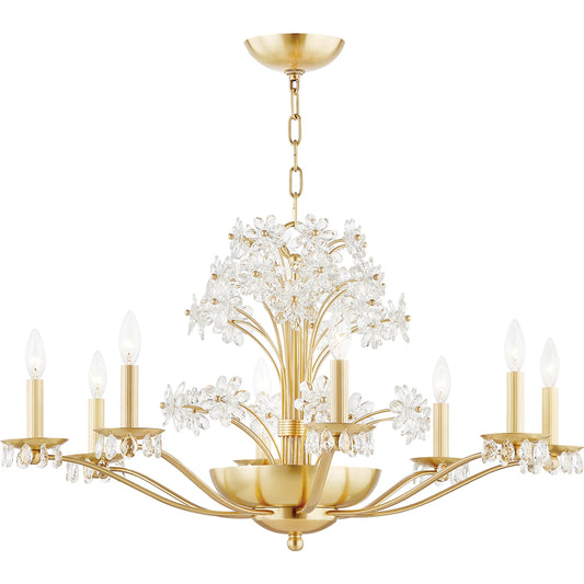Beaumont Chandelier by Hudson Valley. Made from brass in a transitional style.
