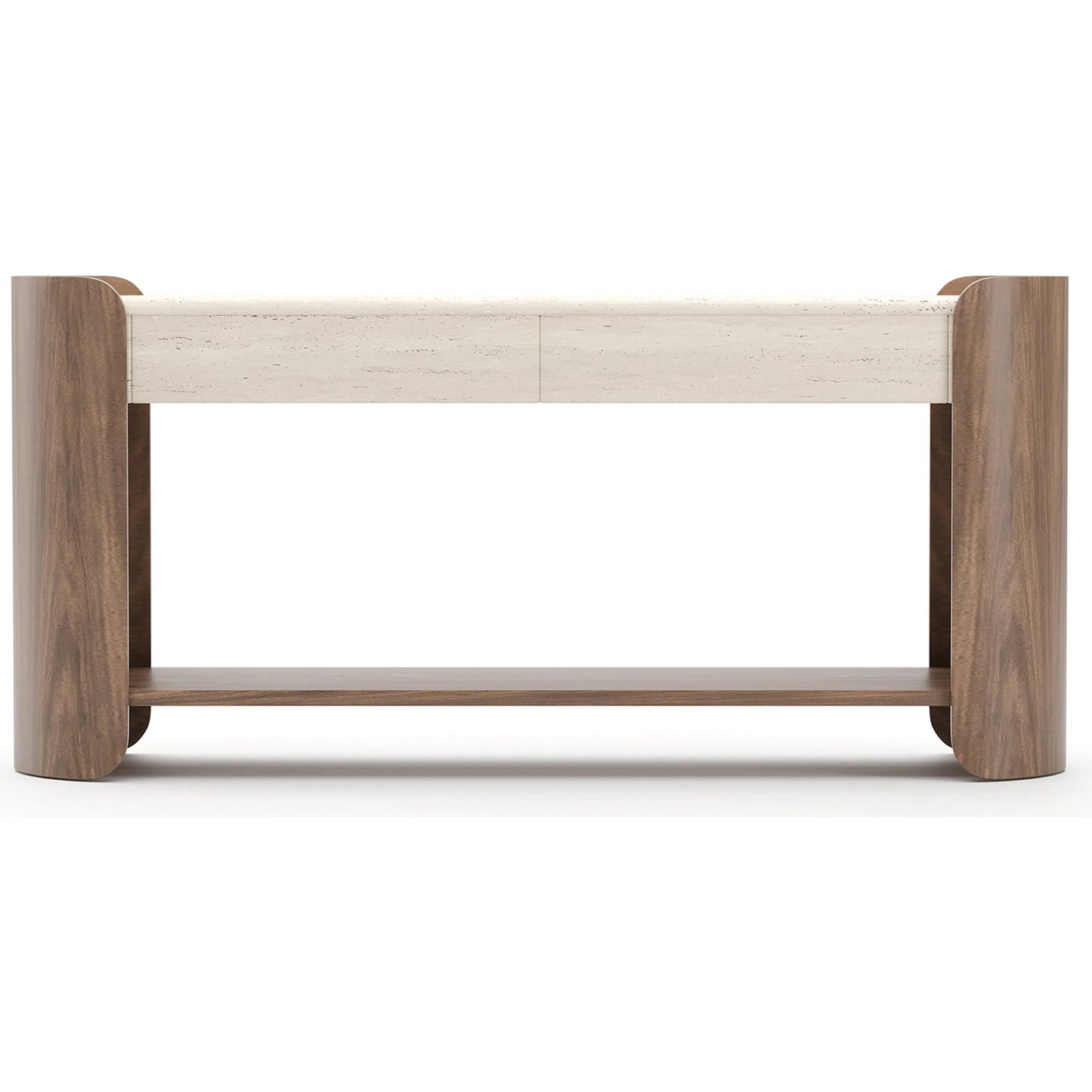002 SI-2462209 | Additional Silo | Fleur Console Table by Caracole in porcini. Made from stone in a transitional style.