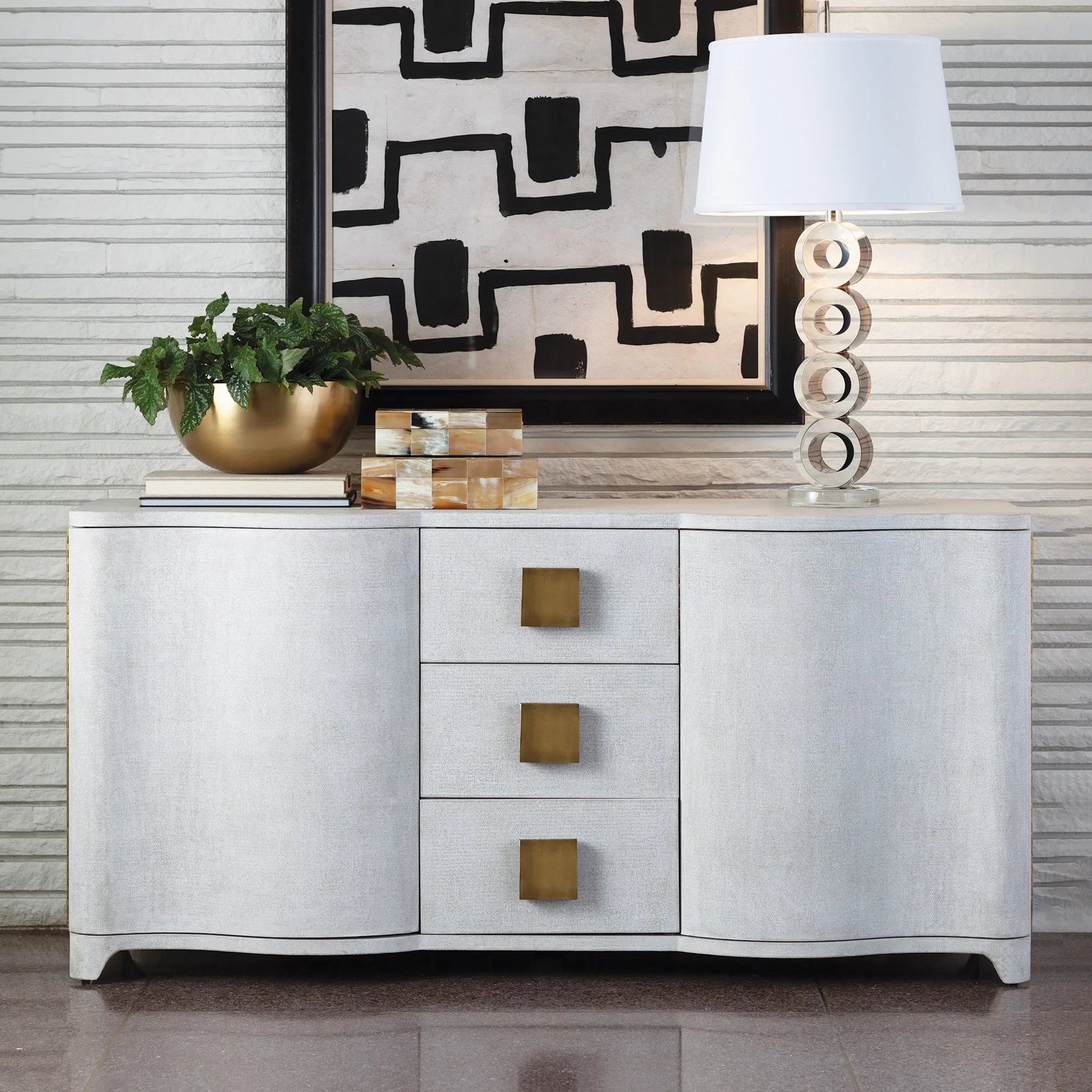 Toile Linen Credenza by Global Views. Made from unique in a modern style.
