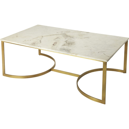 Corsini Coffee Table by Butler Specialty Company in multi-color and marble, metal. Made from iron, white marble in a modern style.