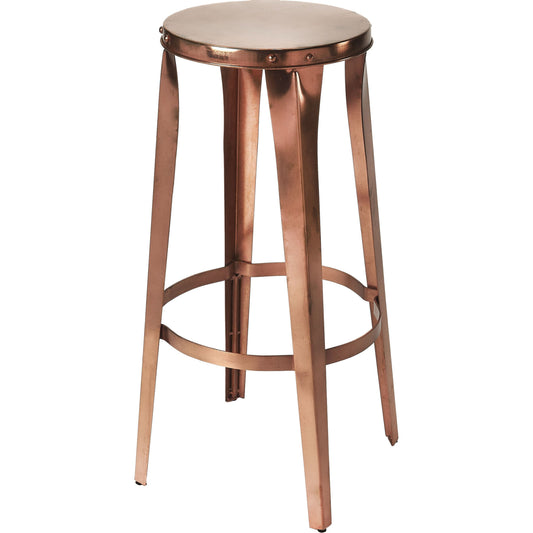 Ulrich Bar Stool by Butler Specialty Company in copper and copper backless. Made from iron in a modern style.