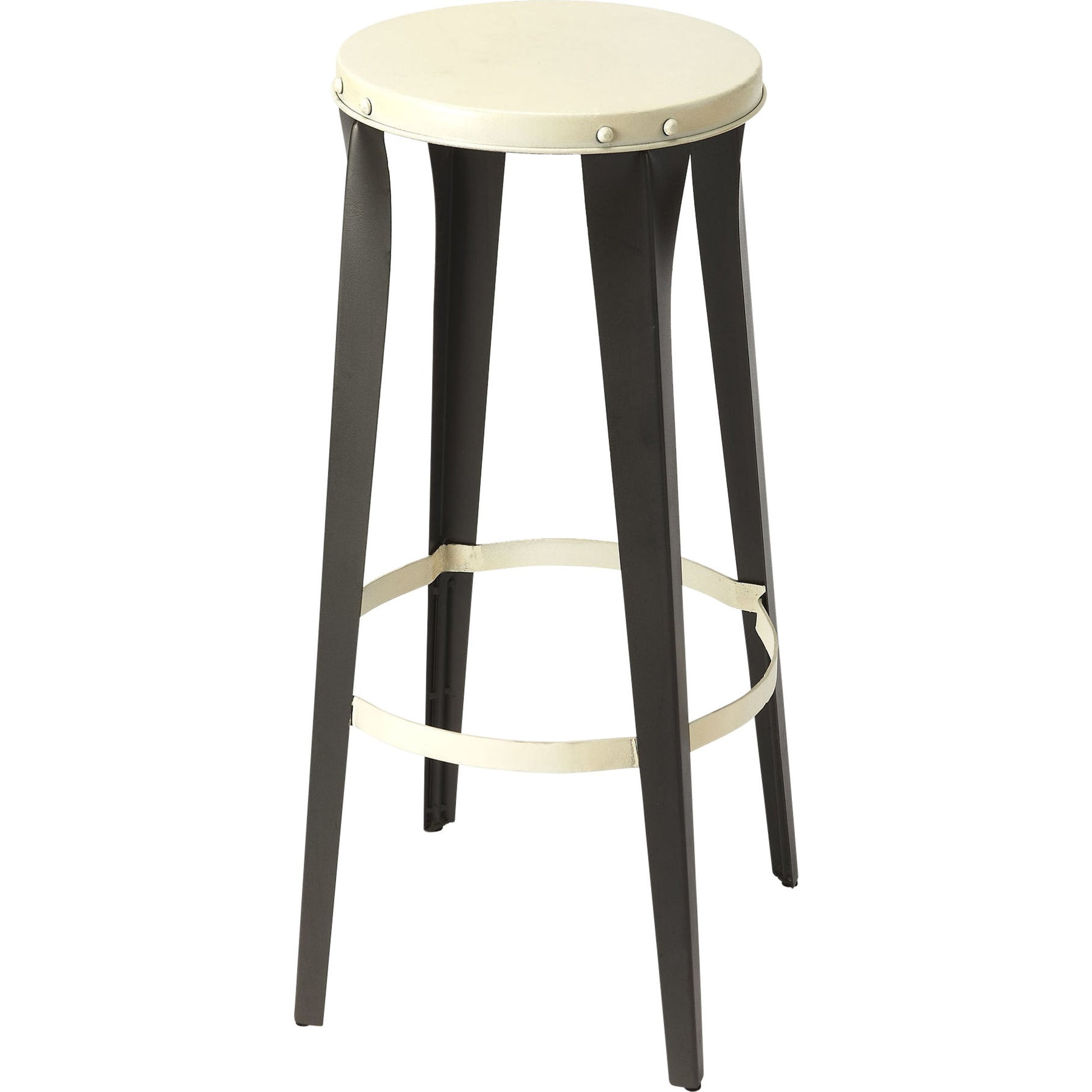 Ulrich Bar Stool by Butler Specialty Company in copper and copper backless. Made from iron in a modern style.