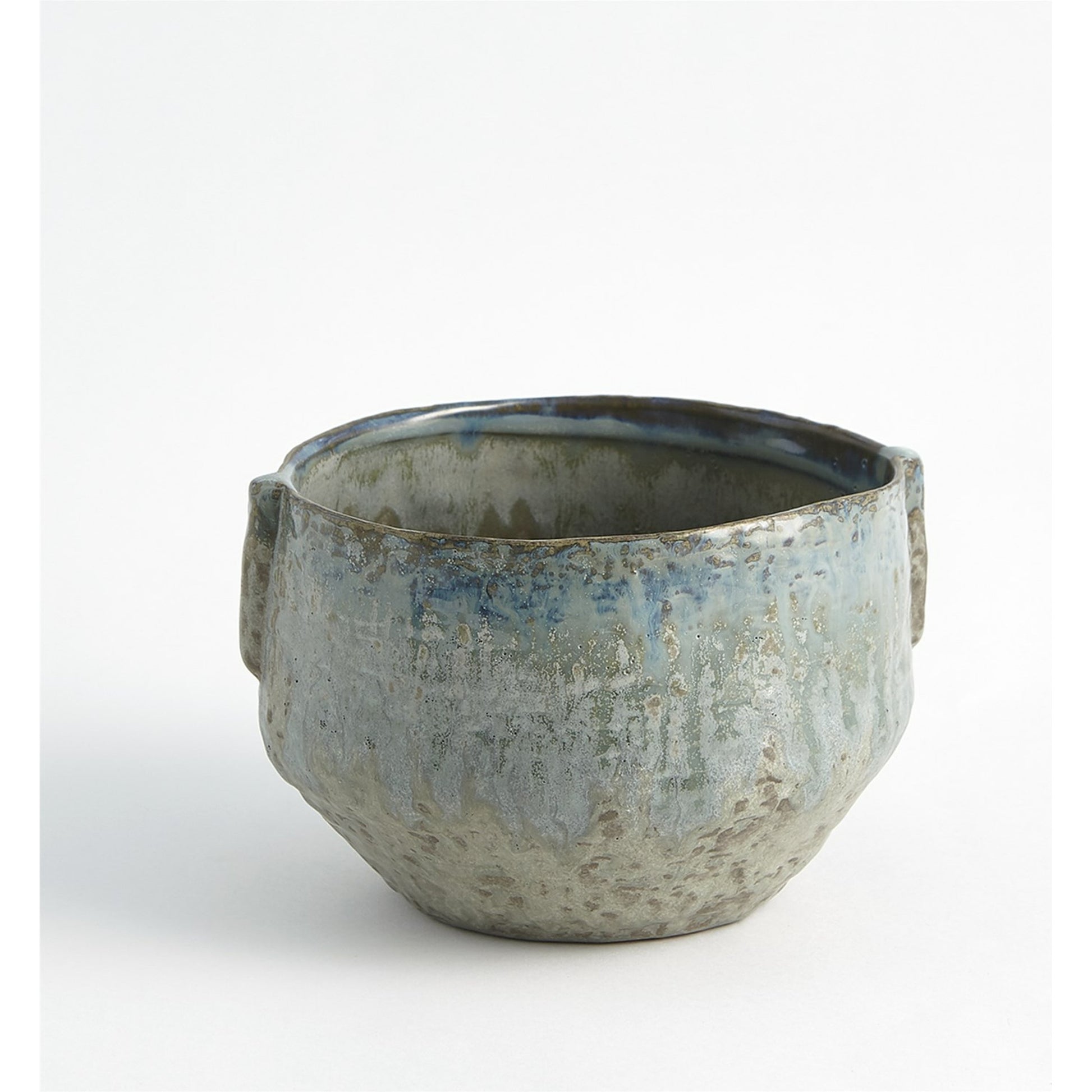 Pinch Pot Planter by Global Views in reactive seafoam. Made from ceramic in a eclectic & global style.