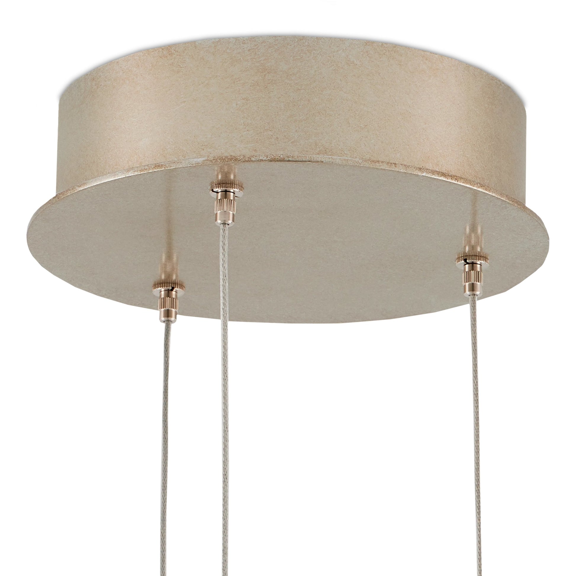 Finhorn 3-Light Round Multi-Drop Pendant by Currey and Company in painted silver, pearl. Made from metal, mother of pearl in a modern style.