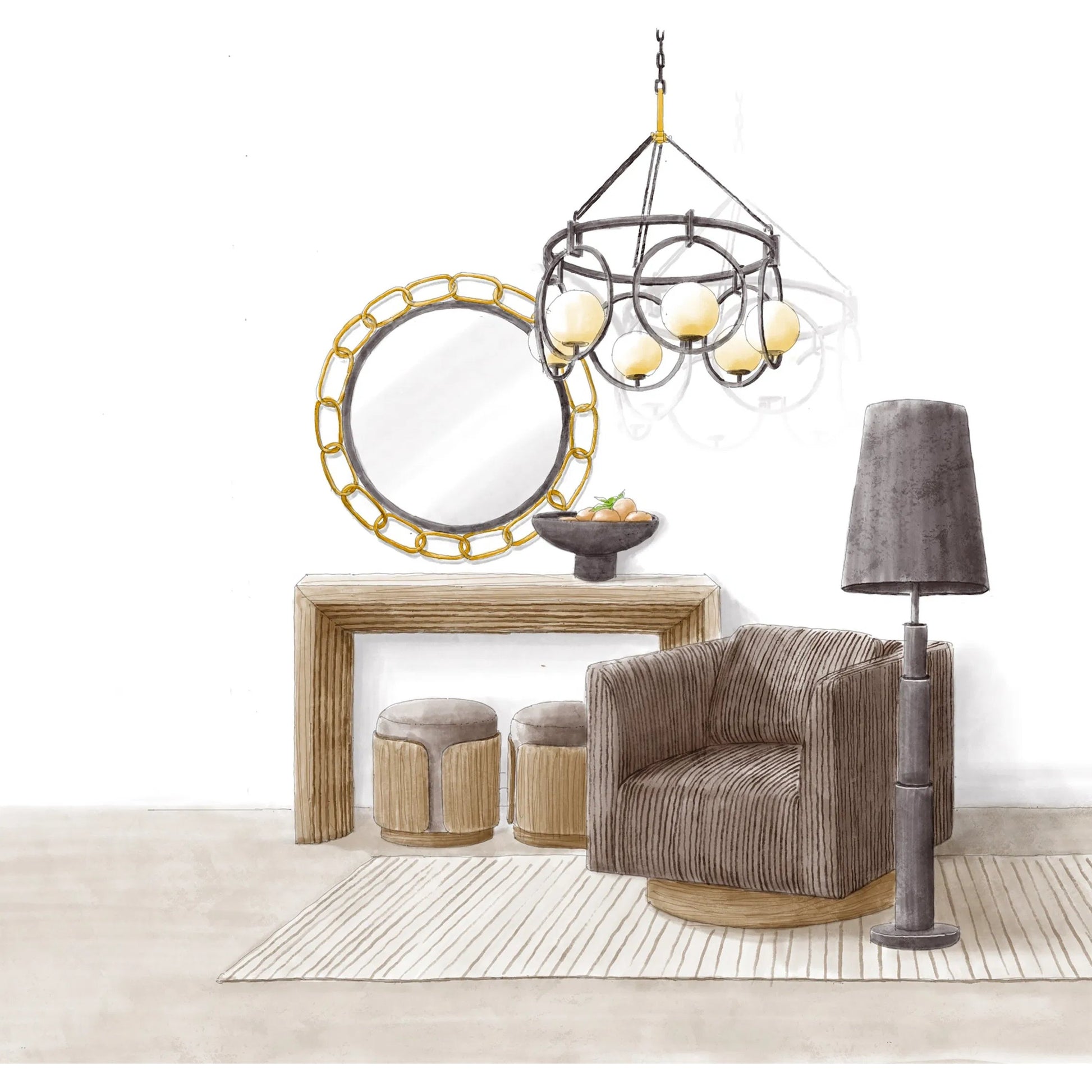 Chains of Love Round Wall Mirror by Varaluz. Made from unique in a modern style.