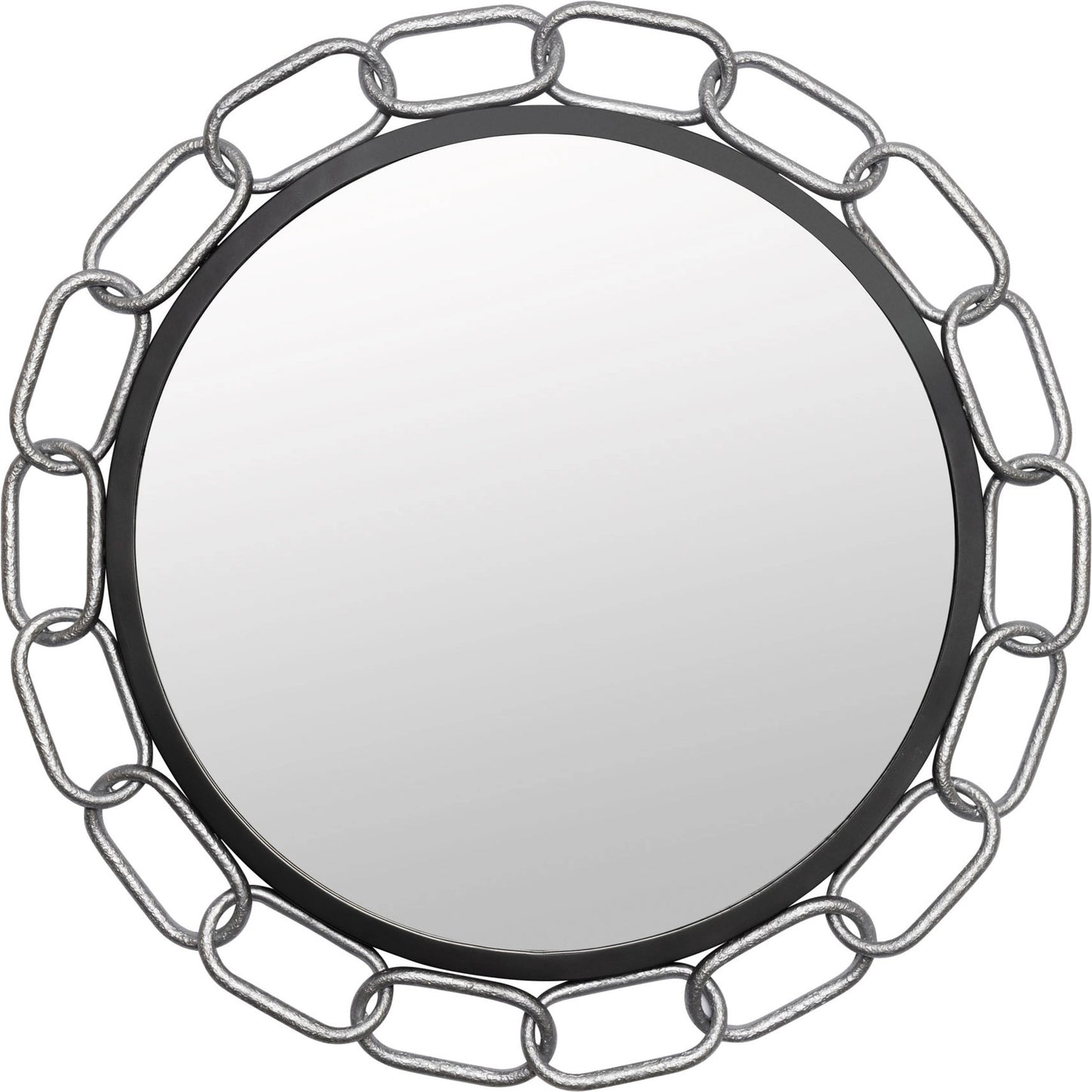 002 SI-2025820 | Primary Silo | Chains of Love Round Wall Mirror by Varaluz. Made from unique in a modern style.