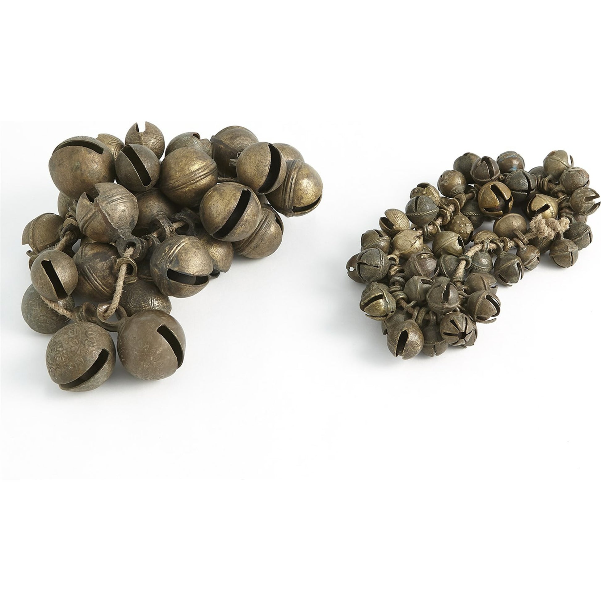 Brass Bell Cluster by Global Views. Made from brass, jute in a rustic style.