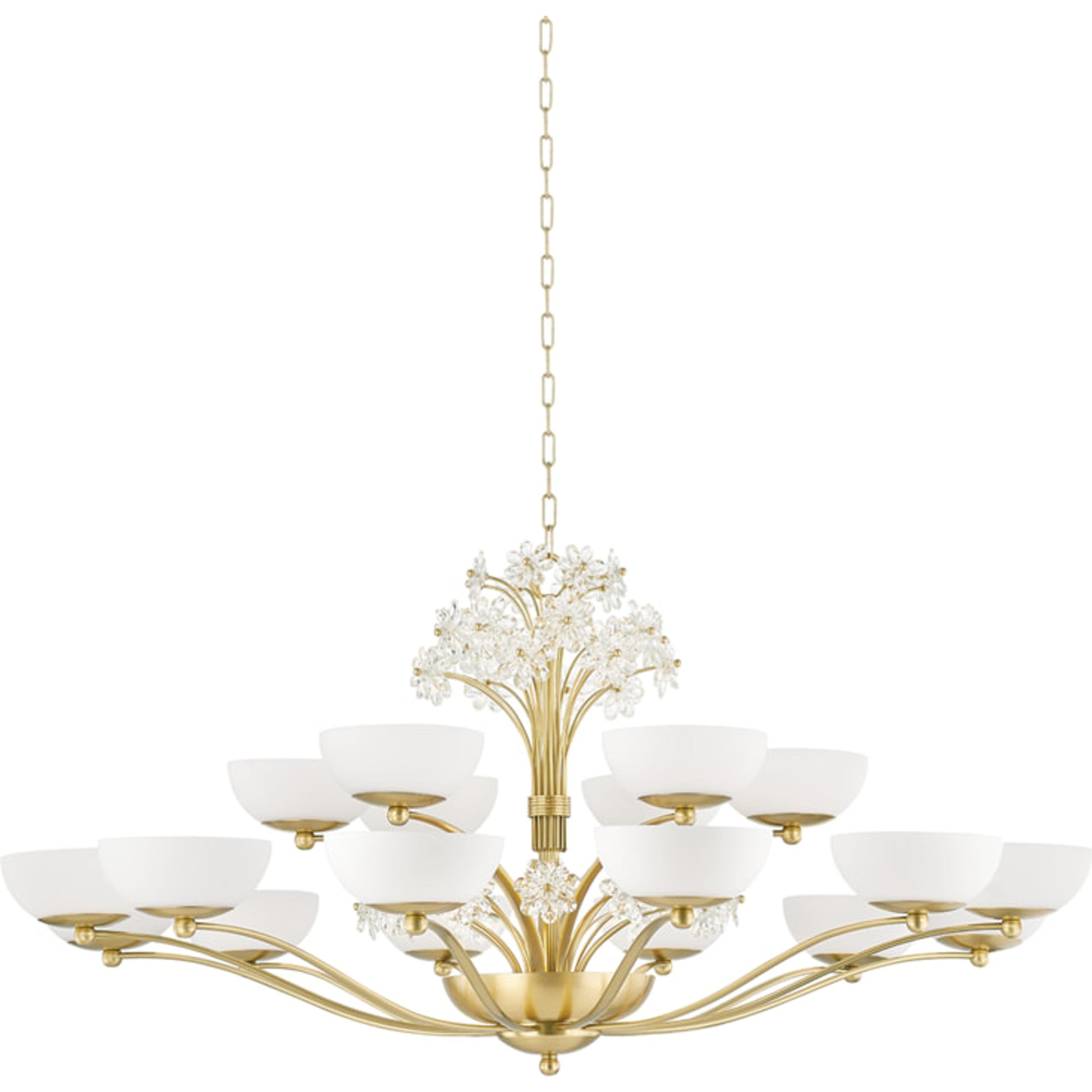 Beaumont Chandelier by Hudson Valley. Made from brass in a transitional style.