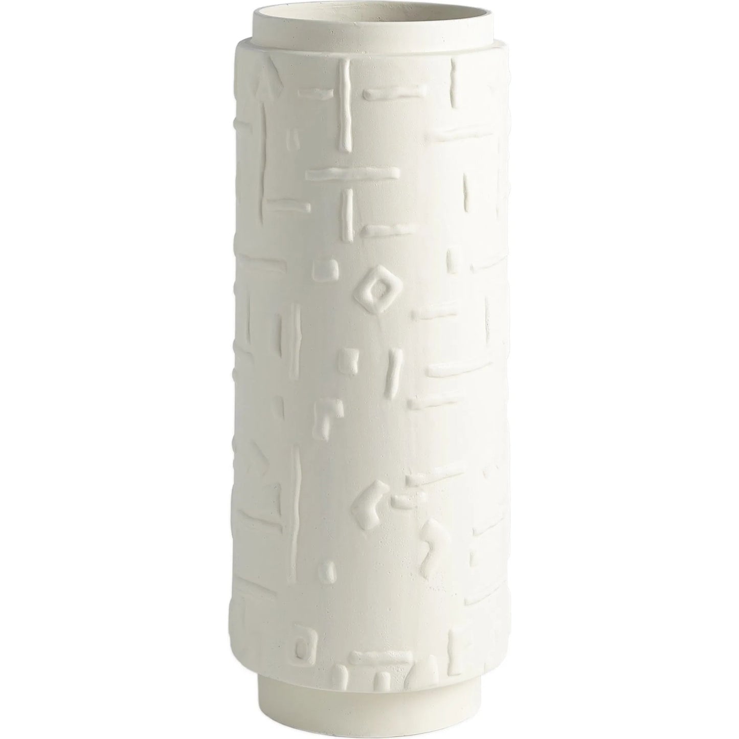 009 SR-893029 | Primary Silo | Sankuru Vase by Global Views in rustic white. Made from earthenware in a eclectic & global style.