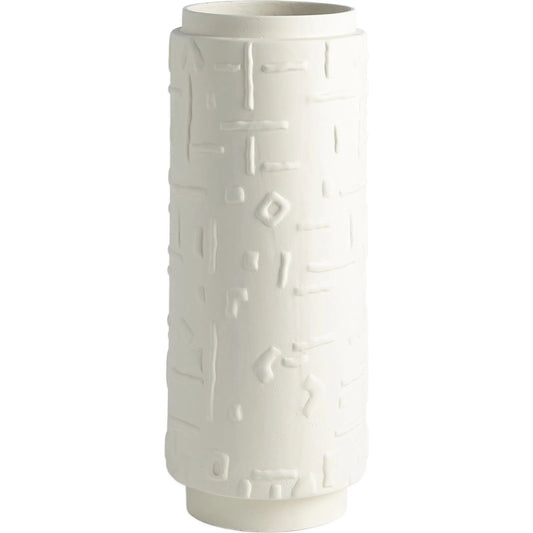 Sankuru Vase by Global Views in rustic white. Made from earthenware in a eclectic & global style.