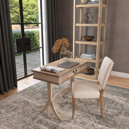 Alta Writing Desk by Butler Specialty Company. Made from acacia, pine wood solids, cherry veneer, mdf, antique brass hardware, metal drawer glides in a traditional style.