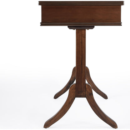 Alta Writing Desk by Butler Specialty Company. Made from acacia, pine wood solids, cherry veneer, mdf, antique brass hardware, metal drawer glides in a traditional style.