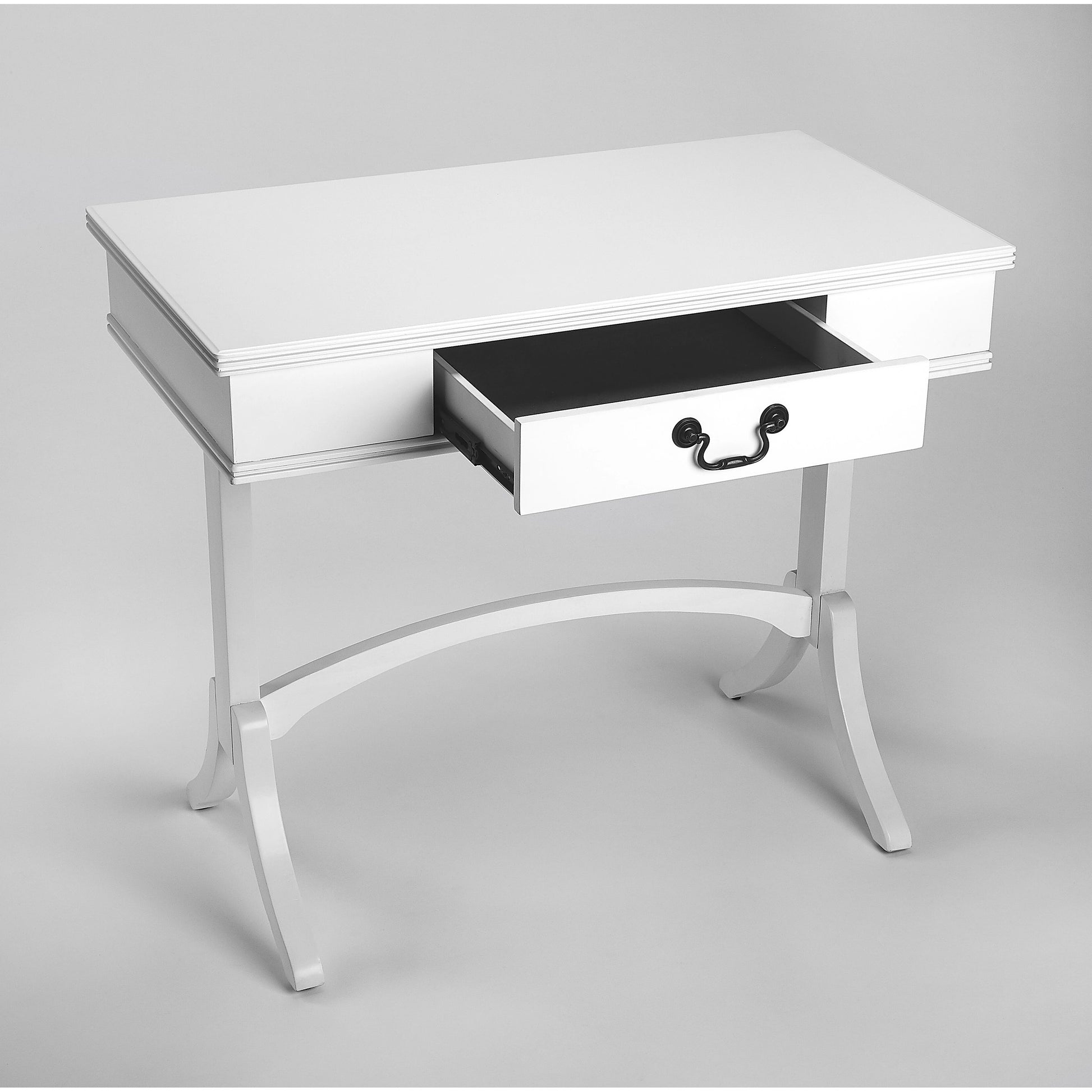 Alta Writing Desk by Butler Specialty Company. Made from acacia, pine wood solids, cherry veneer, mdf, antique brass hardware, metal drawer glides in a traditional style.