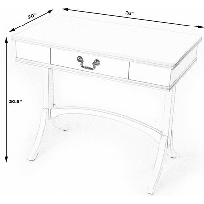 Alta Writing Desk by Butler Specialty Company. Made from acacia, pine wood solids, cherry veneer, mdf, antique brass hardware, metal drawer glides in a traditional style.