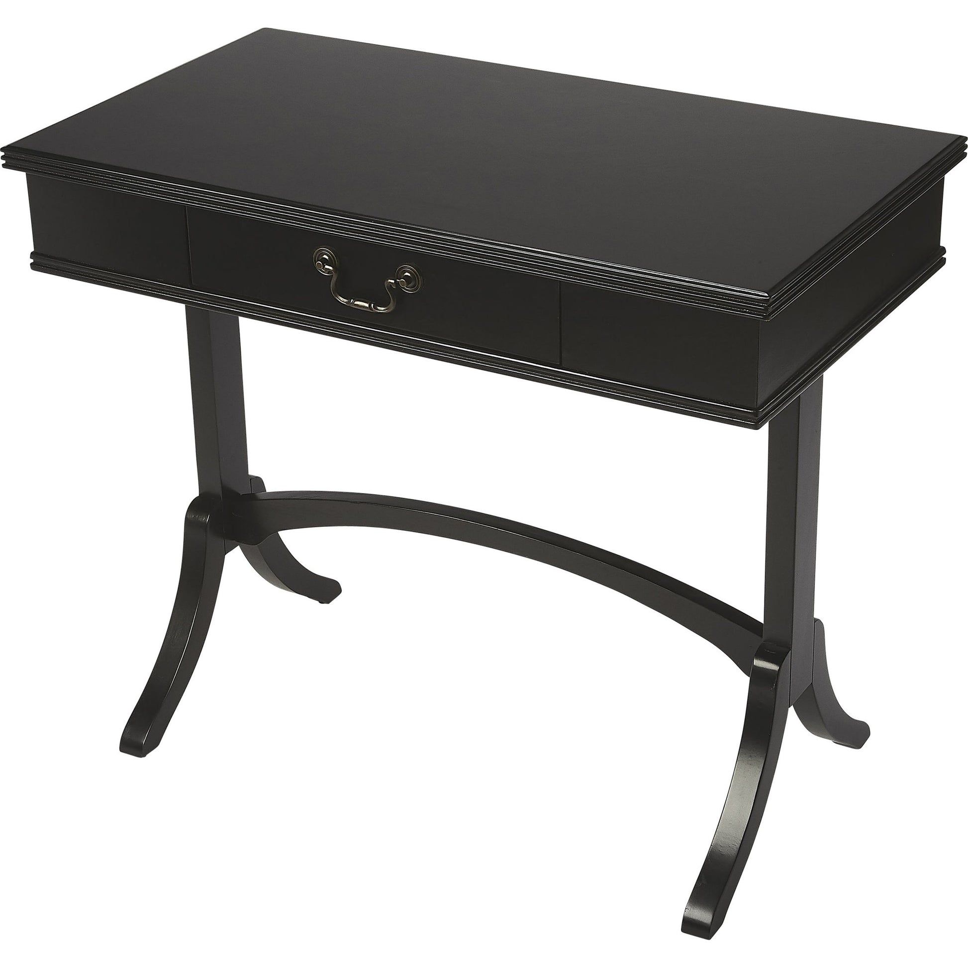 Alta Writing Desk by Butler Specialty Company. Made from acacia, pine wood solids, cherry veneer, mdf, antique brass hardware, metal drawer glides in a traditional style.