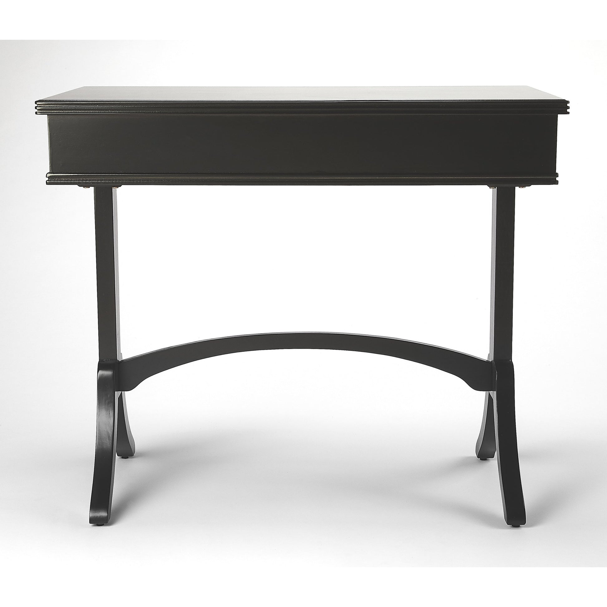 Alta Writing Desk by Butler Specialty Company. Made from acacia, pine wood solids, cherry veneer, mdf, antique brass hardware, metal drawer glides in a traditional style.