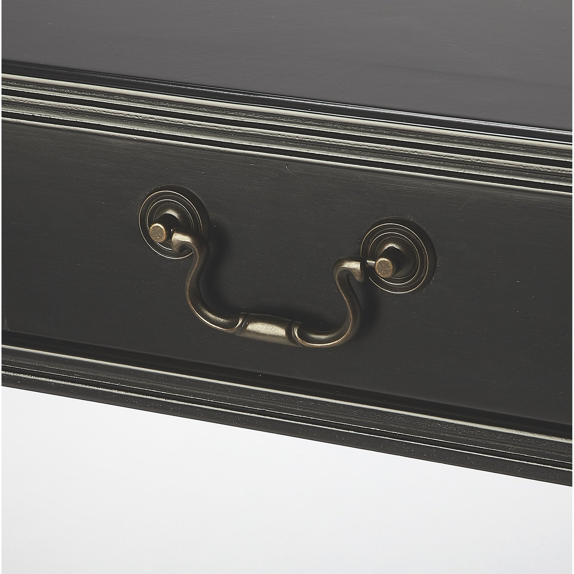 Alta Writing Desk by Butler Specialty Company. Made from acacia, pine wood solids, cherry veneer, mdf, antique brass hardware, metal drawer glides in a traditional style.