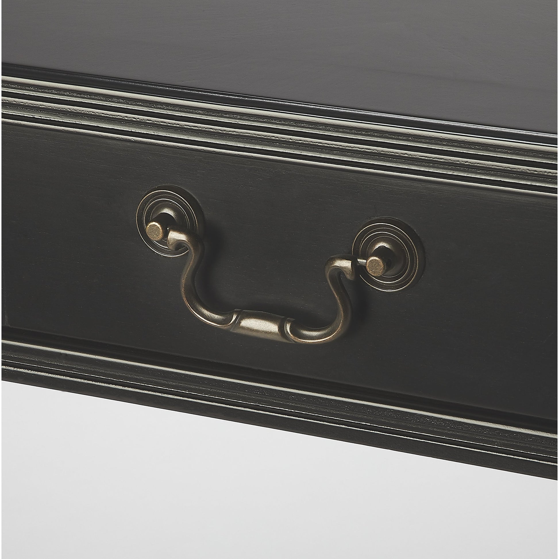 Alta Writing Desk by Butler Specialty Company. Made from acacia, pine wood solids, cherry veneer, mdf, antique brass hardware, metal drawer glides in a traditional style.
