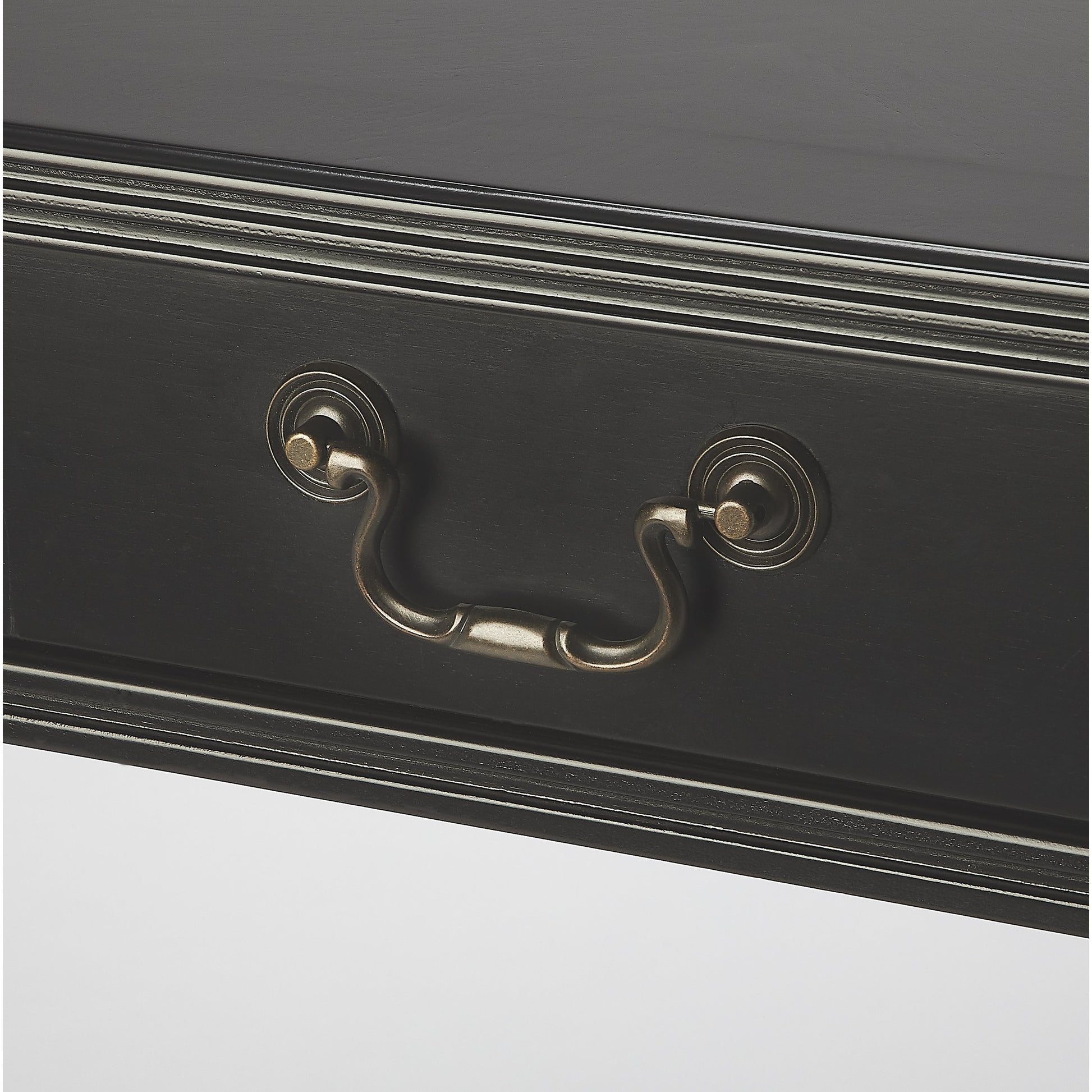 Alta Writing Desk by Butler Specialty Company. Made from acacia, pine wood solids, cherry veneer, mdf, antique brass hardware, metal drawer glides in a traditional style.