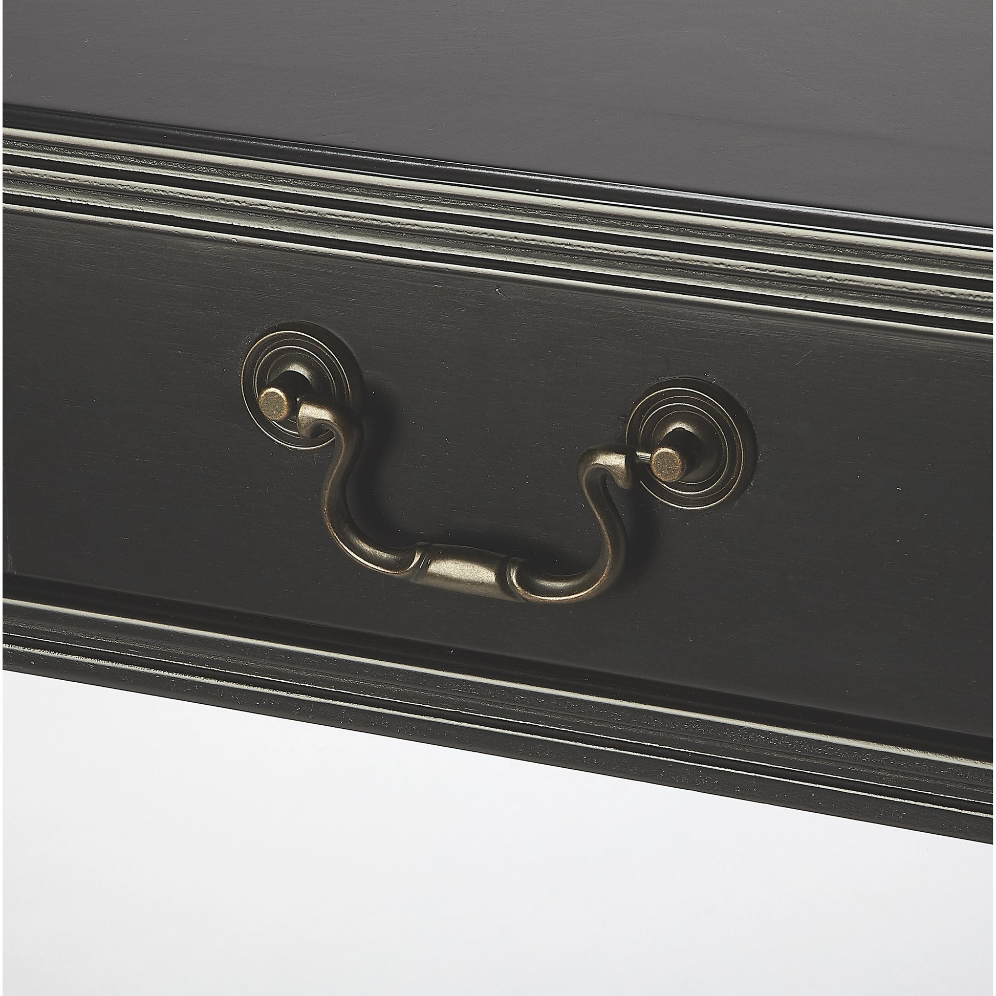 Alta Writing Desk by Butler Specialty Company. Made from acacia, pine wood solids, cherry veneer, mdf, antique brass hardware, metal drawer glides in a traditional style.