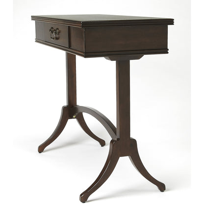 Alta Writing Desk by Butler Specialty Company. Made from acacia, pine wood solids, cherry veneer, mdf, antique brass hardware, metal drawer glides in a traditional style.