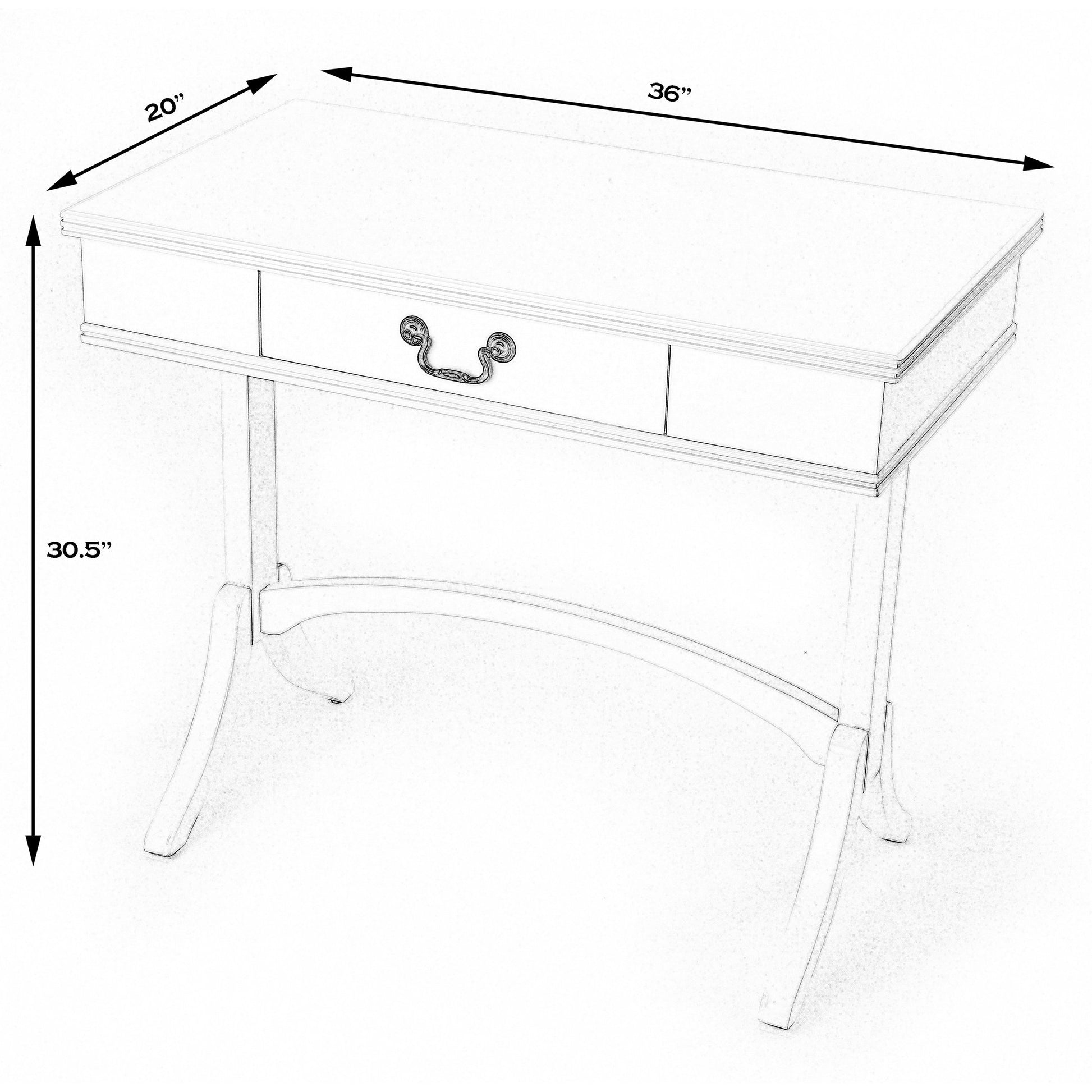 Alta Writing Desk by Butler Specialty Company. Made from acacia, pine wood solids, cherry veneer, mdf, antique brass hardware, metal drawer glides in a traditional style.