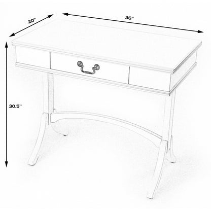 Alta Writing Desk by Butler Specialty Company. Made from acacia, pine wood solids, cherry veneer, mdf, antique brass hardware, metal drawer glides in a traditional style.