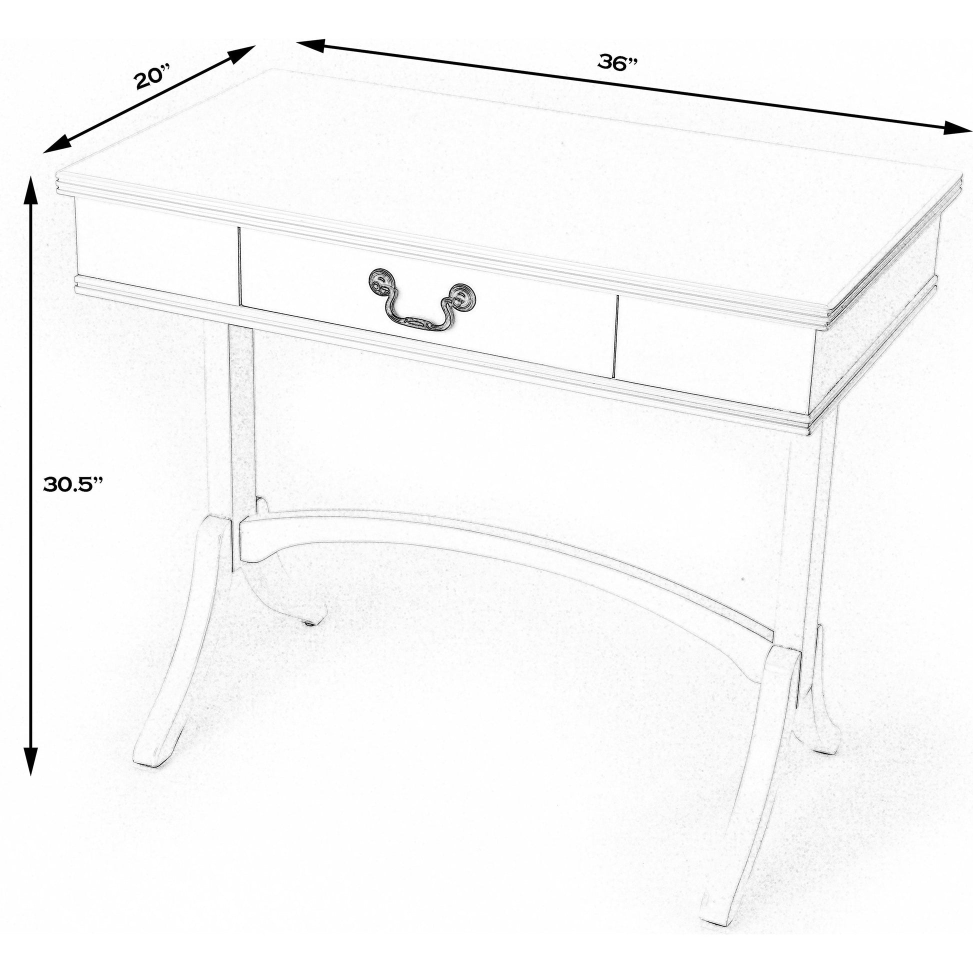 Alta Writing Desk by Butler Specialty Company. Made from acacia, pine wood solids, cherry veneer, mdf, antique brass hardware, metal drawer glides in a traditional style.