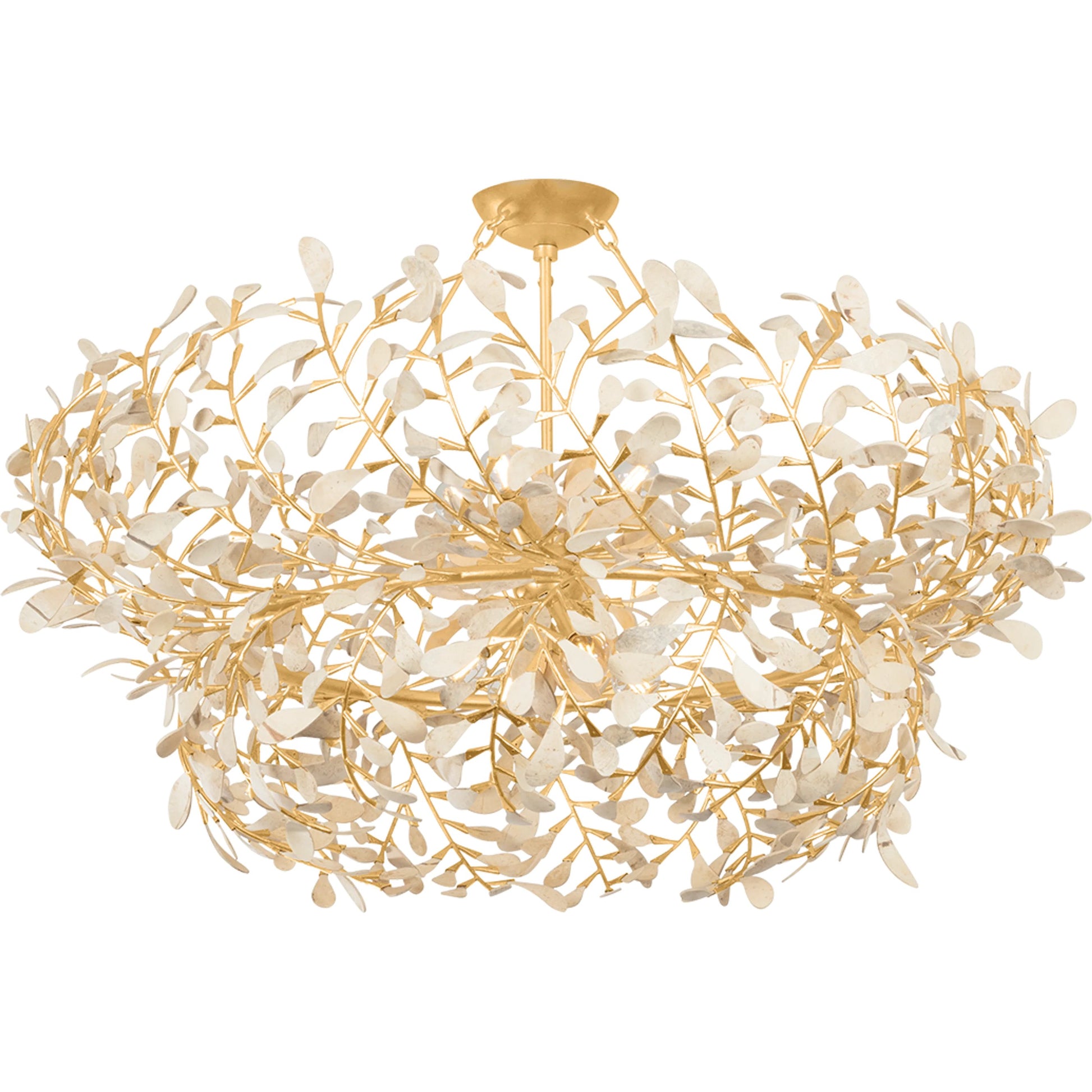 Maybrook 8-Light Chandelier by Hudson Valley in vintage gold leaf. Made from iron in a modern style.
