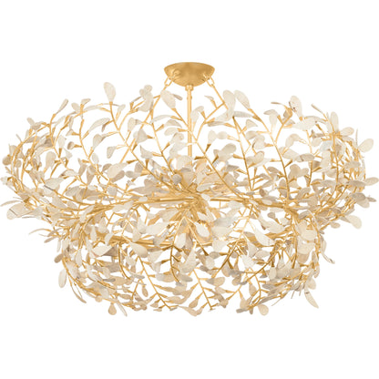 Maybrook 8-Light Chandelier by Hudson Valley in vintage gold leaf. Made from iron in a modern style.