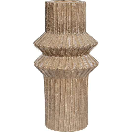 Primea Ceramic Vase by Varaluz in brown mud. Made from unique in a modern style.