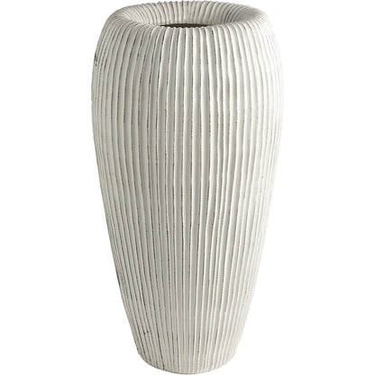 Baleen Cachepot by Global Views in ivory. Made from ceramic in a coastal style.