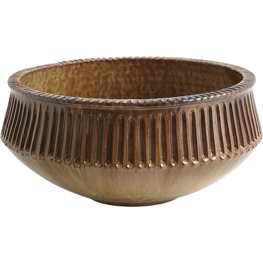 Carved Bowl by Global Views in natural. Made from earthenware in a traditional style.