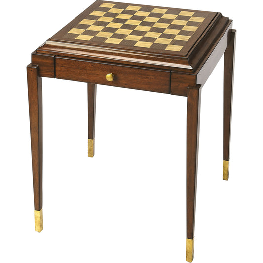 Adrian Antique Cherry Game Table by Butler Specialty Company in medium brown and antique cherry. Made from mahogany wood solids, walnut, ash veneers in a traditional style.