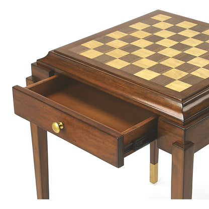 Adrian Antique Cherry Game Table by Butler Specialty Company in medium brown and antique cherry. Made from mahogany wood solids, walnut, ash veneers in a traditional style.