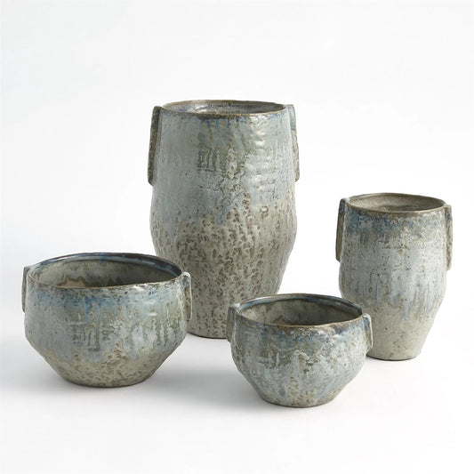 Pinch Pot Planter by Global Views in reactive seafoam. Made from ceramic in a eclectic & global style.