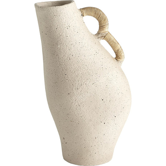 Leaning Vase by Global Views in sandstone. Made from ecomix - an eco-friendly compound crafted from a proprietary blend of natural, recycled components in a eclectic & global style.