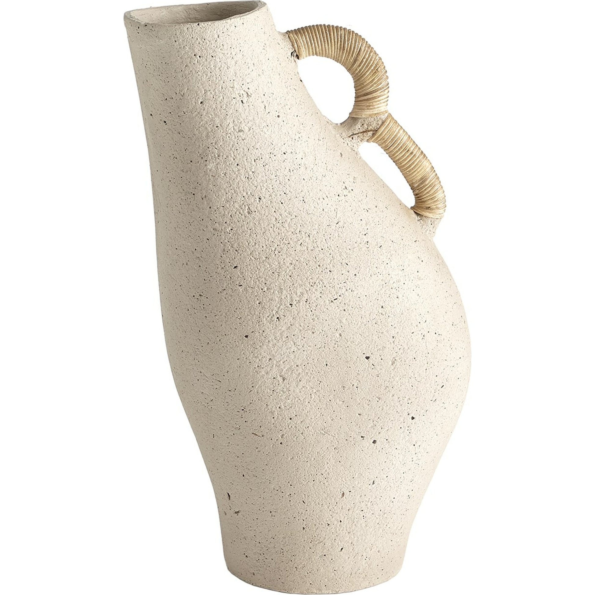 Leaning Vase by Global Views in sandstone. Made from ecomix - an eco-friendly compound crafted from a proprietary blend of natural, recycled components in a eclectic & global style.