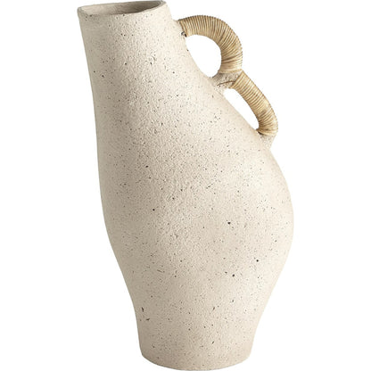 Leaning Vase by Global Views in sandstone. Made from ecomix - an eco-friendly compound crafted from a proprietary blend of natural, recycled components in a eclectic & global style.