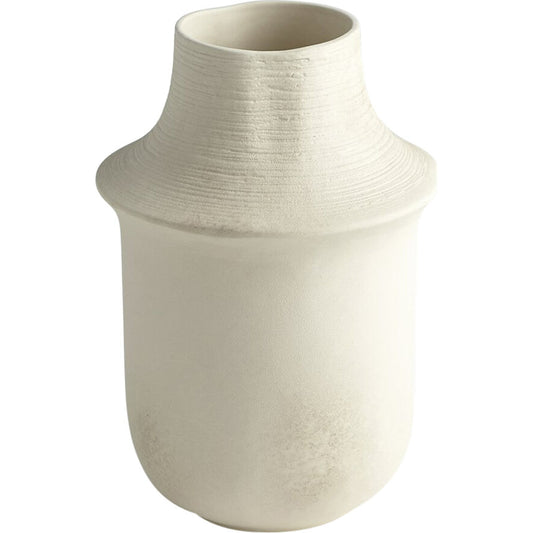 Fladis Vase by Global Views in matte cream marble. Made from earthenware in a eclectic & global style.
