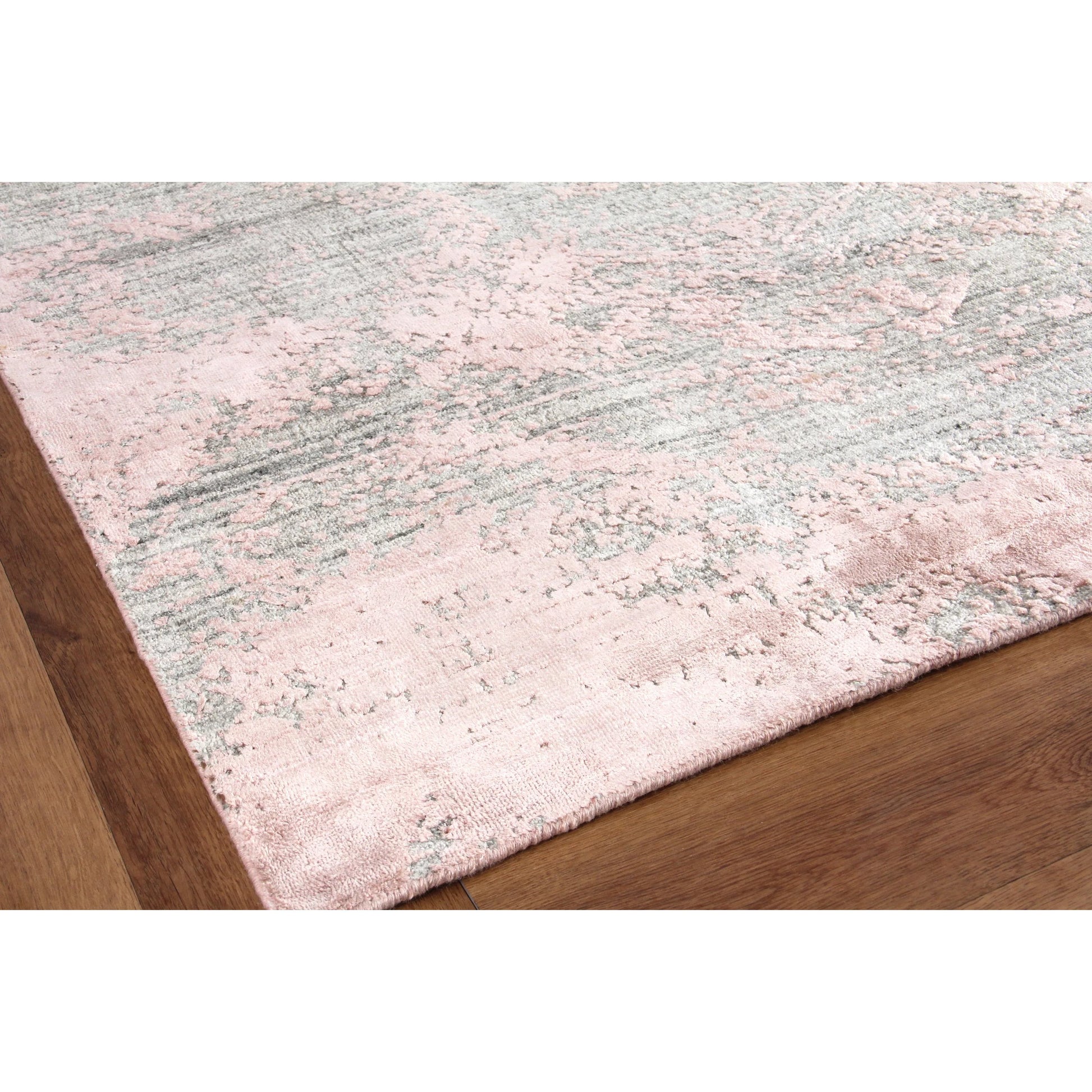 Lillian Rug by Exquisite Rugs in gray, rose. Made from wool, bamboo silk in a unique style.