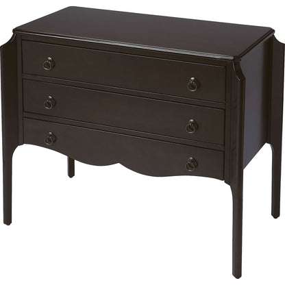 Wilshire Chest by Butler Specialty Company in dark brown and chocolate. Made from rubberwood solids, mdf, oak veneers, antique bronze finish hardware in a transitional style.
