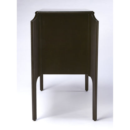 Wilshire Chest by Butler Specialty Company in dark brown and chocolate. Made from rubberwood solids, mdf, oak veneers, antique bronze finish hardware in a transitional style.