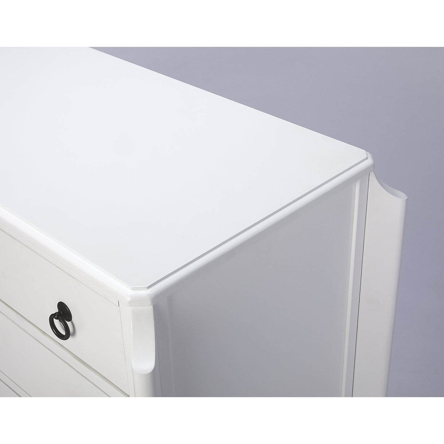 007 S-346405 | Additional Silo | Wilshire Accent Chest by Butler Specialty Company in white and glossy white. Made from rubberwood solids, mdf, oak veneer, antique bronze finished hardware in a transitional style.