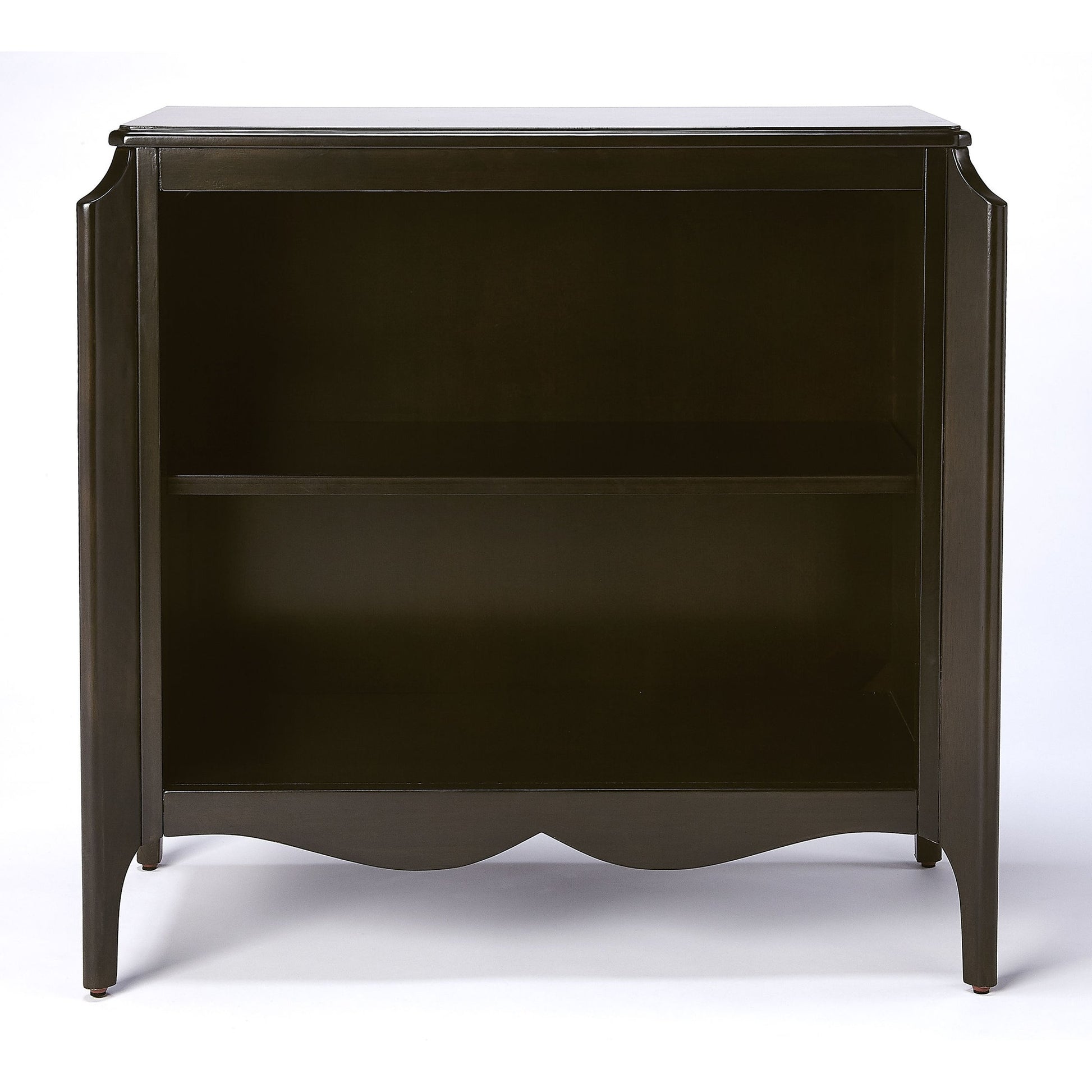 Wilshire Bookcase by Butler Specialty Company in white and glossy white. Made from rubberwood solids, oak veneers, mdf in a transitional style.