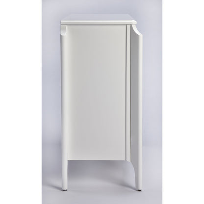 Wilshire Bookcase by Butler Specialty Company in white and glossy white. Made from rubberwood solids, oak veneers, mdf in a transitional style.