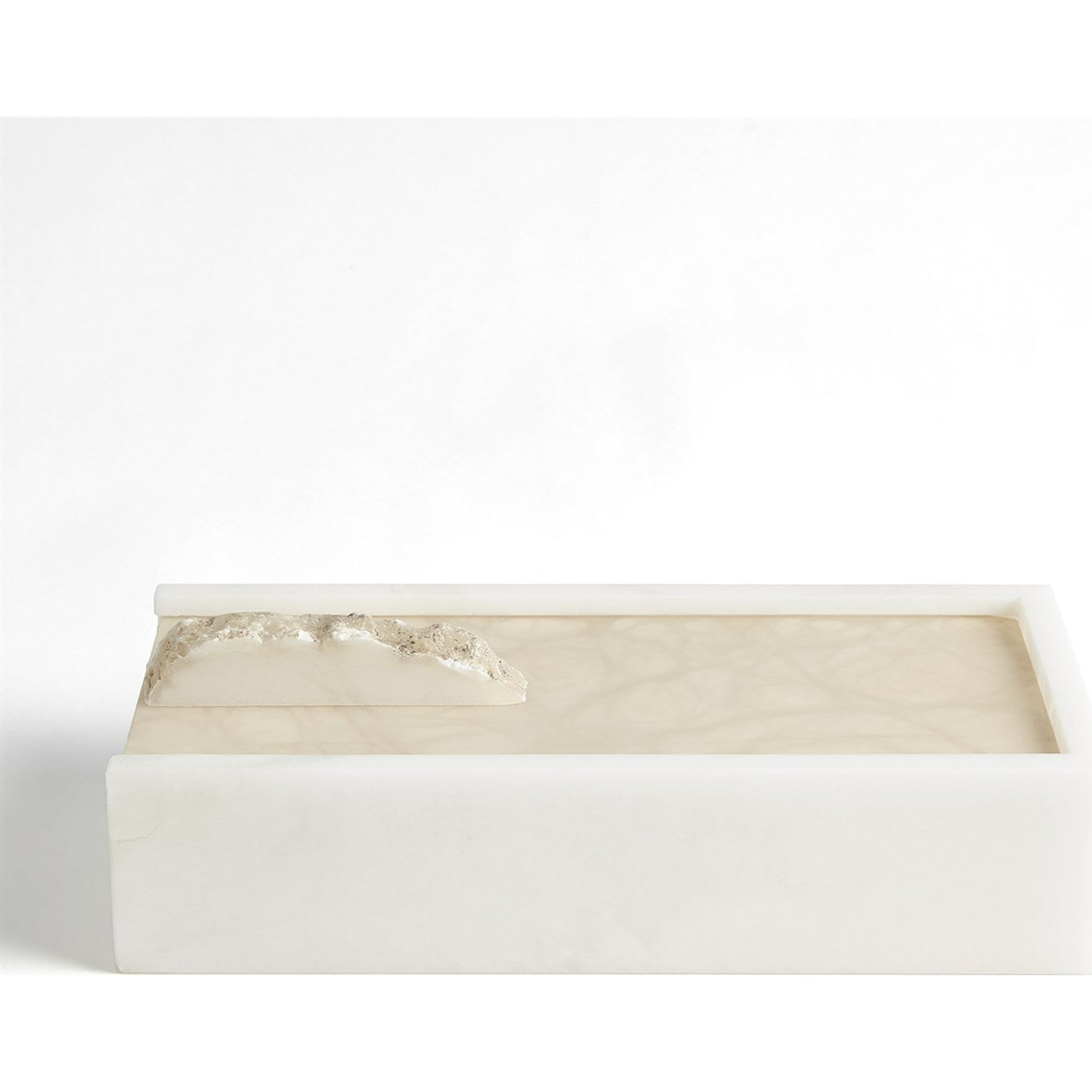 Alabaster Box with Rock Finial by Global Views. Made from alabaster in a modern style.