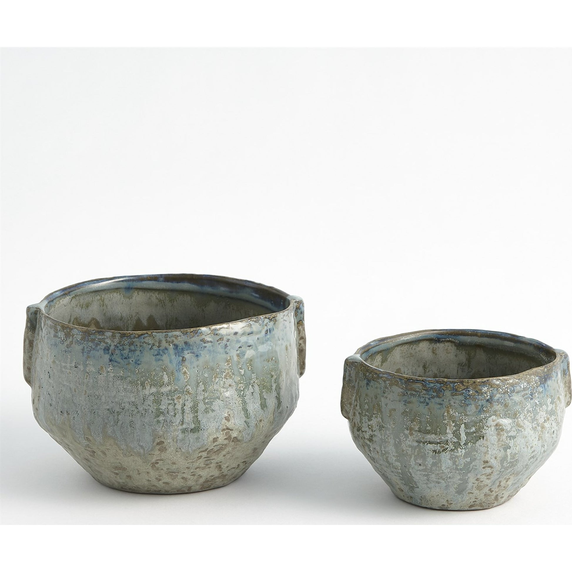 Pinch Pot Planter by Global Views in reactive seafoam. Made from ceramic in a eclectic & global style.
